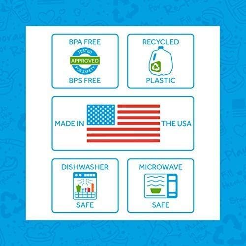 Re-Play Toddler Forks and Spoons Set - 4x4 Utensils Set for Kids - Dishwasher and Microwave Safe - Made in USA - Set of 8-5.8" x 1.2" x 0.2" - A True Blue