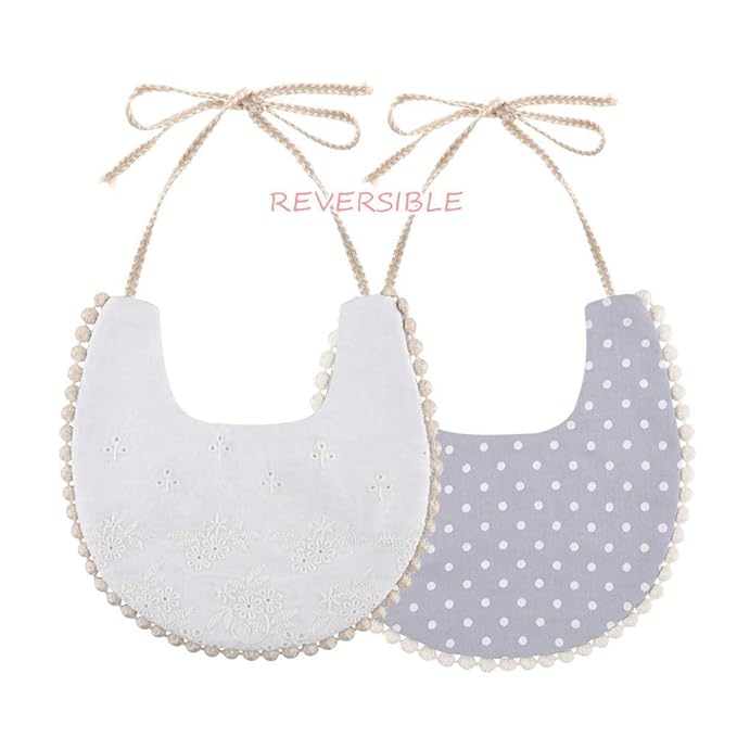 GZMM Baby Bib For Girls,Reversible Waterproof Handmade Natural Cotton Baby Drool Bib 0-12 months 4 Pack (floral mult-7, 0-12)