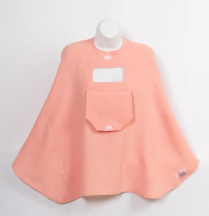 Muslin Nursing Cover for Baby Breastfeeding โPeekaboo Window -100% Breathable Cotton Privacy Nursing Shawl - Multiuse Apron for Moms