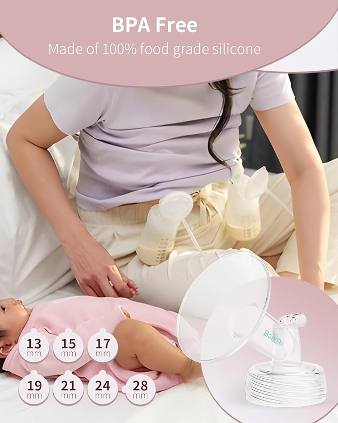 24MM Wide-Mouth Flange Spectra Replacement Pump Parts for S1 S2 - Exact Fit Medical Grade Flanges Breast Pump Parts - BPA Free Spectra Pump Parts - Perfect for Travel & Working Moms (2-Pack)