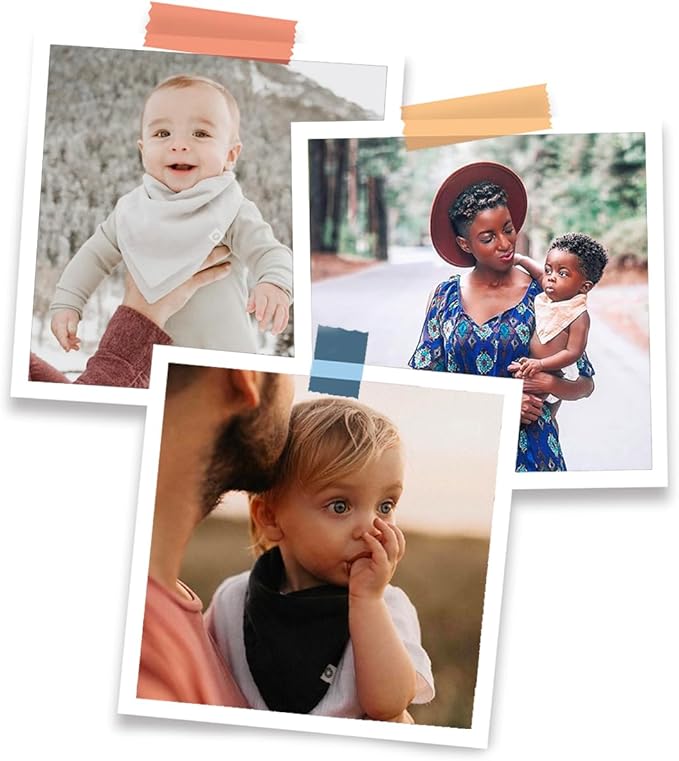 Kishu Baby Indi Organic Baby Bandana Bibs – Fairtrade 4-Way Reversible Drool Bibs for Boys & Girls – Unisex (Set of 5)