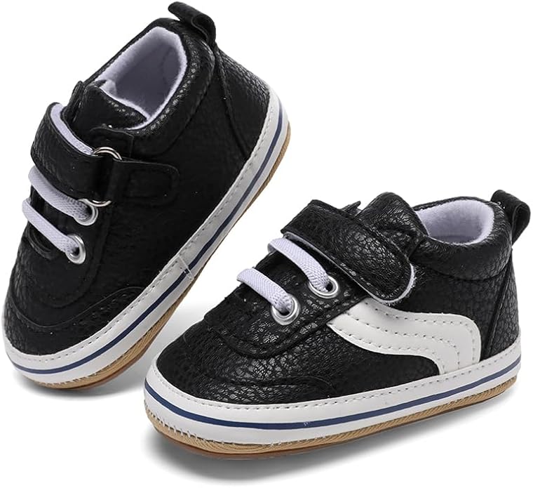 Clowora Baby Boys Girls Shoes Non-Slip Rubber Sole Sneakers Infant First Walking Toddler Crib Shoes Newborn Loafers Flats.