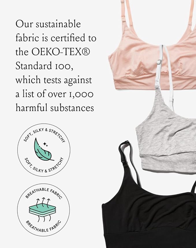 Bodily Everything Bra for Pregnancy, Nursing & Breastfeeding, Soft, Stretchy, Wireless Maternity & Sleep Bra with Clip Down Nursing Access