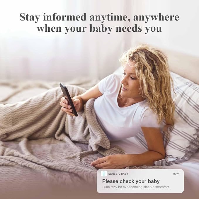 Sense-U Smart Sock Shoe Baby Monitor (Long Range) - Track Baby’s Heart Rate, Movement and Sleep from Anywhere