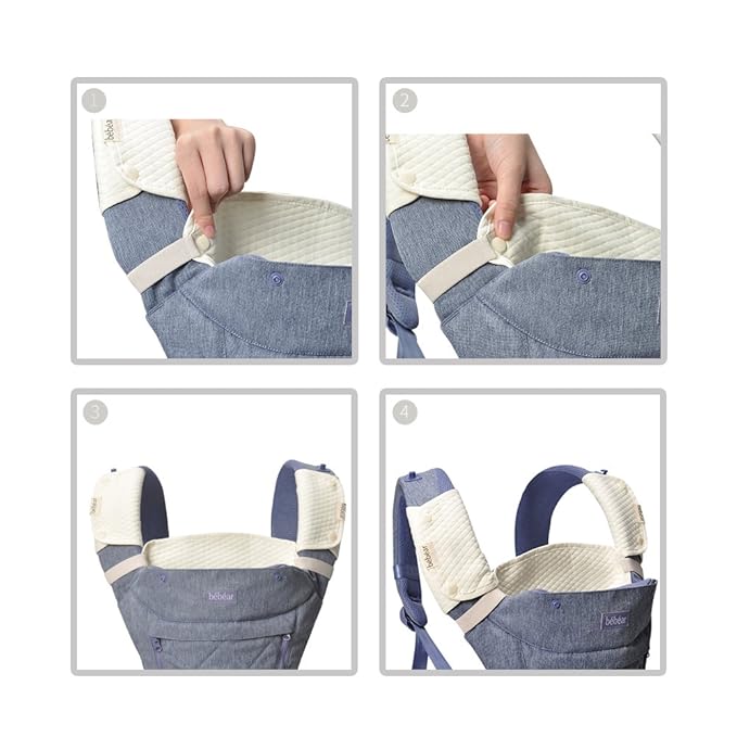 Bebamour Drool and Teething Reversible Cotton Pad For All Carry Positions Baby Carrier White Drool Bib For Boys & Girls (New Pink Flower)