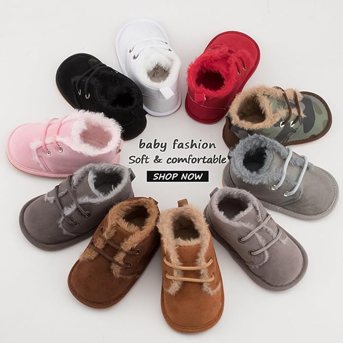 Clowora Baby Boys Girls Shoes Non-Slip Rubber Sole Sneakers Infant First Walking Toddler Crib Shoes Newborn Loafers Flats.