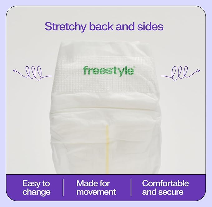 Freestyle BambooTek Diapers – (Size 6) Hyper Absorbent & Non-Toxic – Disposable Diapers for Sensitive Skin – Ultra Soft Diapers (35+ lbs) – 120 Count