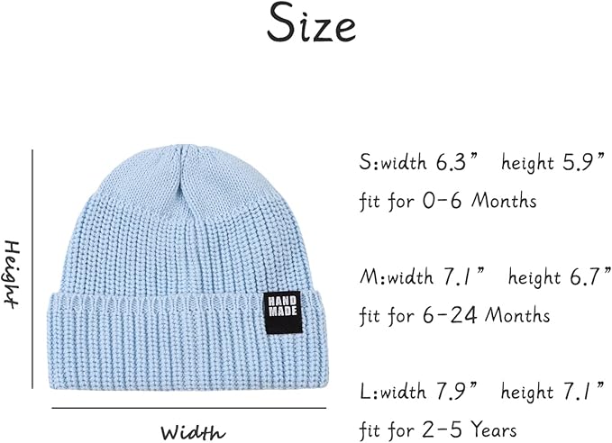 JANGANNSA Simple Knitted Baby Beanie Hip-Hop Boys Winter Hat Toddler Kids Bonnet for Girls 0-5Y