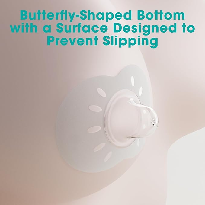 CheriBaby Nipple Shield, Contact Nipple Shield for Breastfeeding with Difficulty Sucking or Flat or Inverted Nipples, 2 Pair with Carrying Case, 100% Food Grade Silicone, BPA/BPS Free, L-24mm