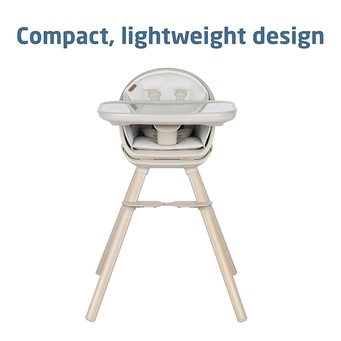 Maxi-Cosi Moa 8-in-1 High Chairs for Babies and Toddlers, Machine Washable Infant High Chair, Compact, Convertible High Chair Lightweight Design, Classic Oat