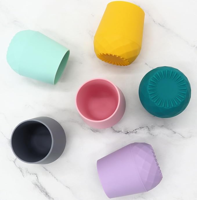 2 Pack Tiny Cup for 4+ Months | Silicone Baby Cups 6-12 Months, Infant Training Open Cup for Baby Led Weaning Supplies, 2oz (Mint Frappe)