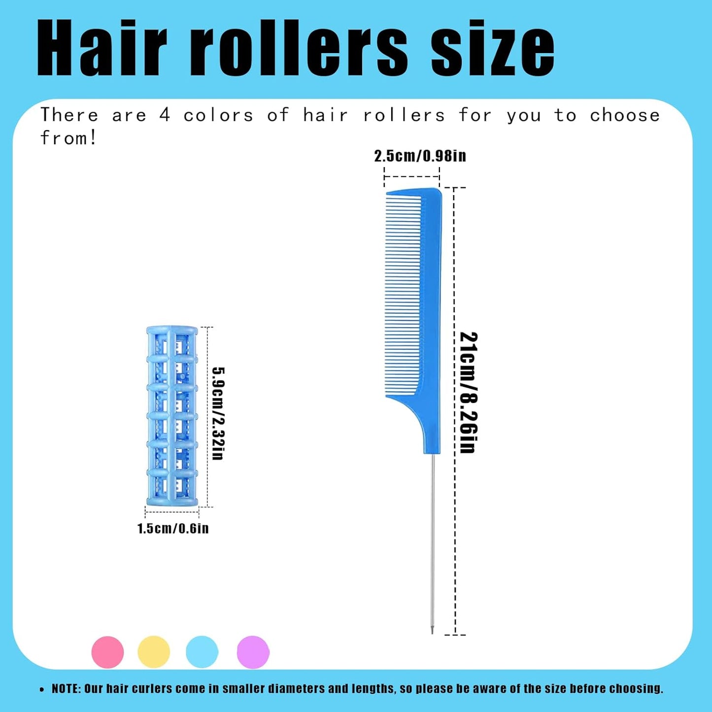 28PCS Small Rollers for Short Hair Tiny Rollers No Heat Curlers Wth Clips Small Curlers Roller for Short Hair Mini Tiny Snap On Hair Roller (Blue)