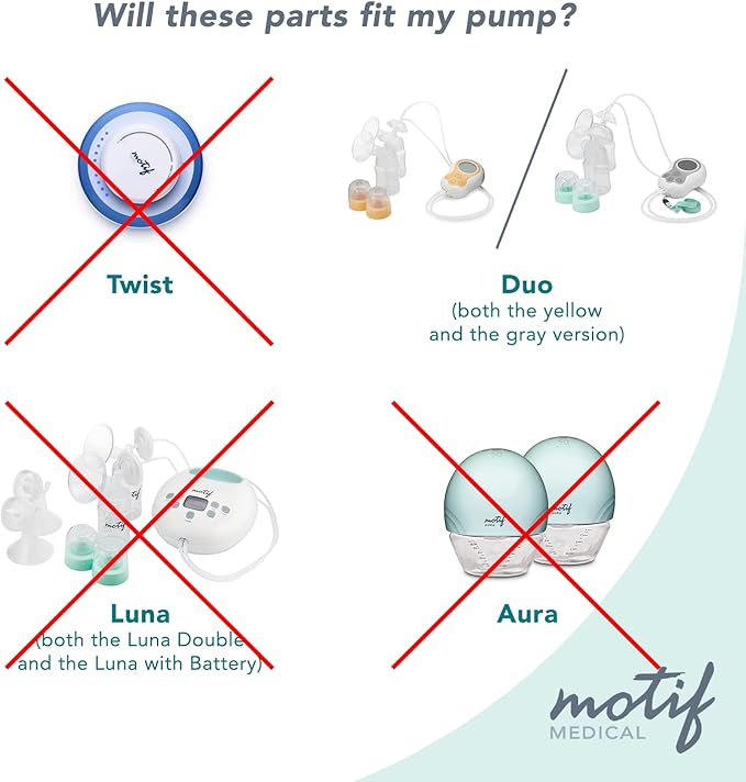 Motif Medical Duo Breast Pump Flange – Comfortable Breast Pump Flanges for Better Milk Flow & Pumping Ease - Ideal Breast Pump Flange Insert for Breastfeeding Moms (2 Shields, 27mm)