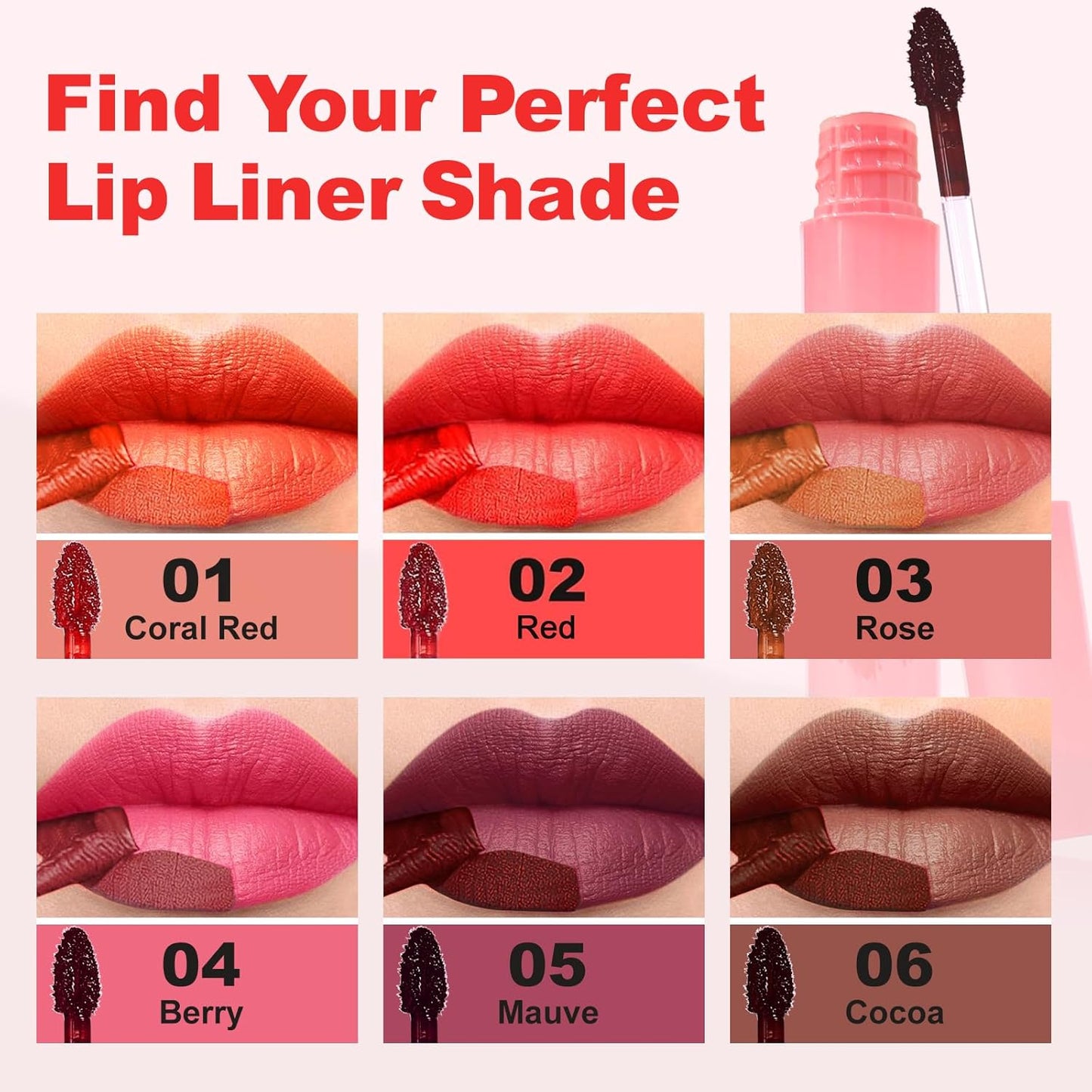 Lip Liner - Lip Stain Peel Off Moisturizing Long-Lasting & Waterproof Transfer Proof & Plumping, Non-Stick Cup Lip Liner Stain Tint For All Skin Types (Berry, 1 PCS)