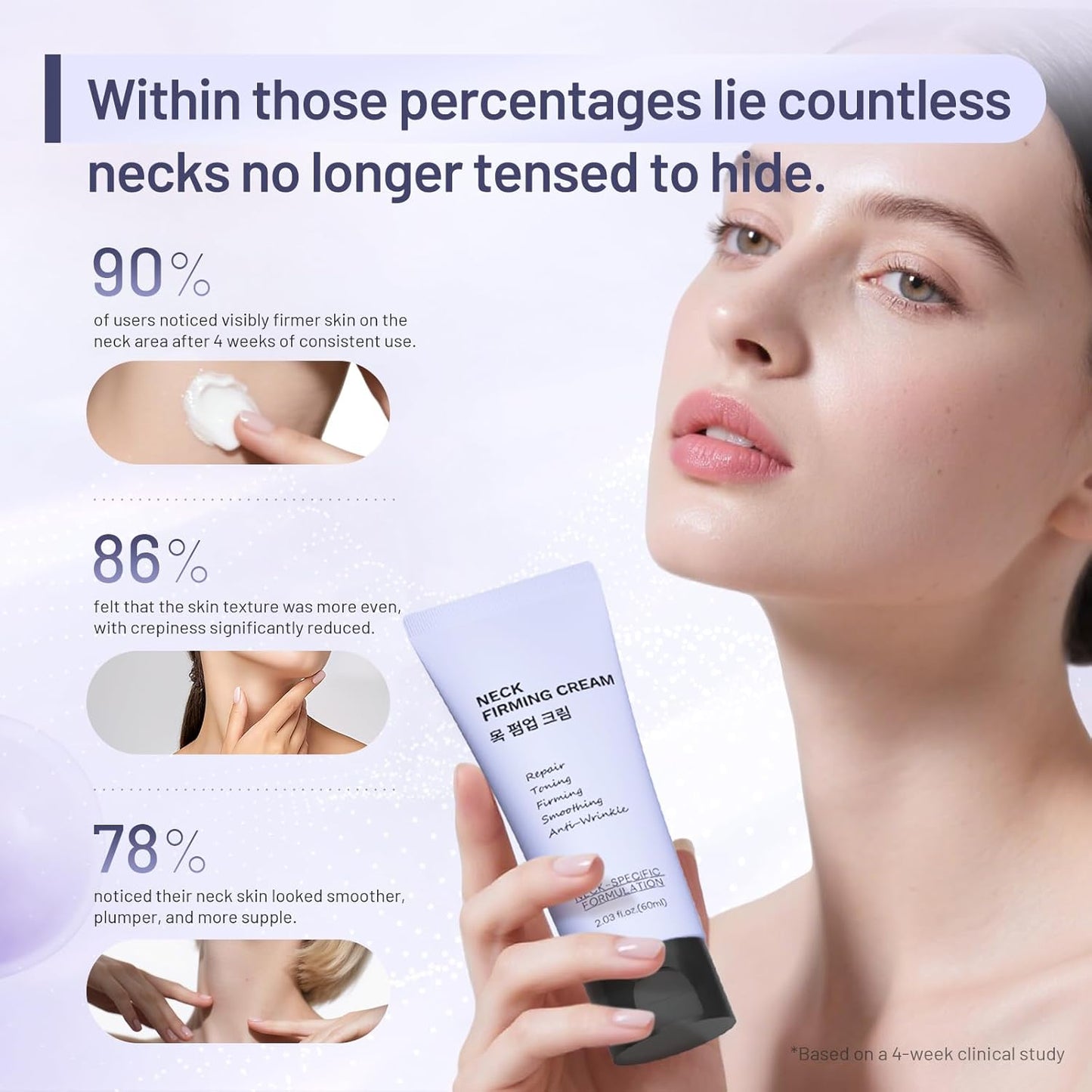 Premium Neck Firming Cream – Lifting & Tightening Treatment for Décolleté and Chest, Reduces Fine Lines and Sagging, Gift for Women & Men, 2.03 Fl Oz