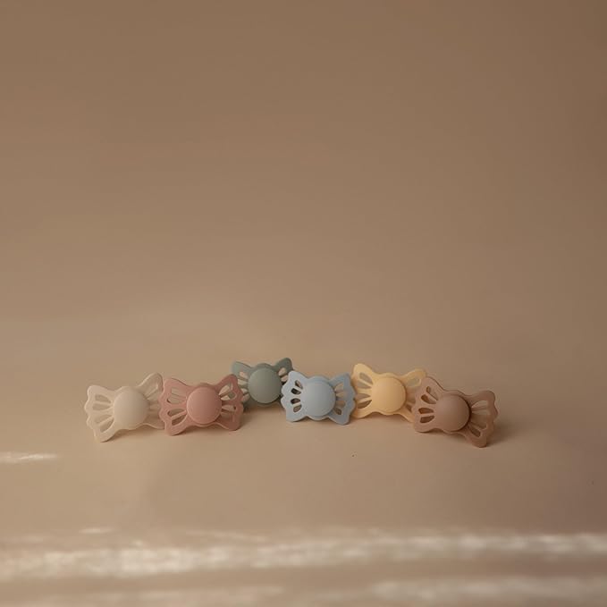 FRIGG Lucky Symmetrical SilkySoft Silicone Baby Pacifier | Made in Denmark | BPA-Free (Cream/Sage, 0-6 Months)