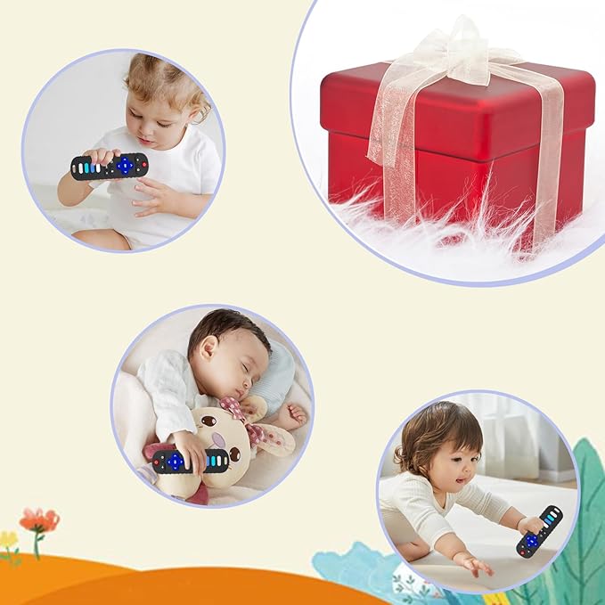 Baby Teething Toys, Food Grade Silicone Remote Control Teether for Babies 3 6 12 18 Months, TV Remote Shaped Chewing Toys for Boys and Girls, Freezer BPA Free