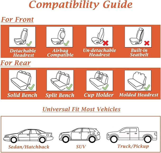 Coverado Car Seat Covers Full Set, Seat Covers for Cars, Beige Car Seat Covers Front Seats and Back Car Seat Protector Waterproof, Leather Car Seat Cushion Universal Fit for Most Cars