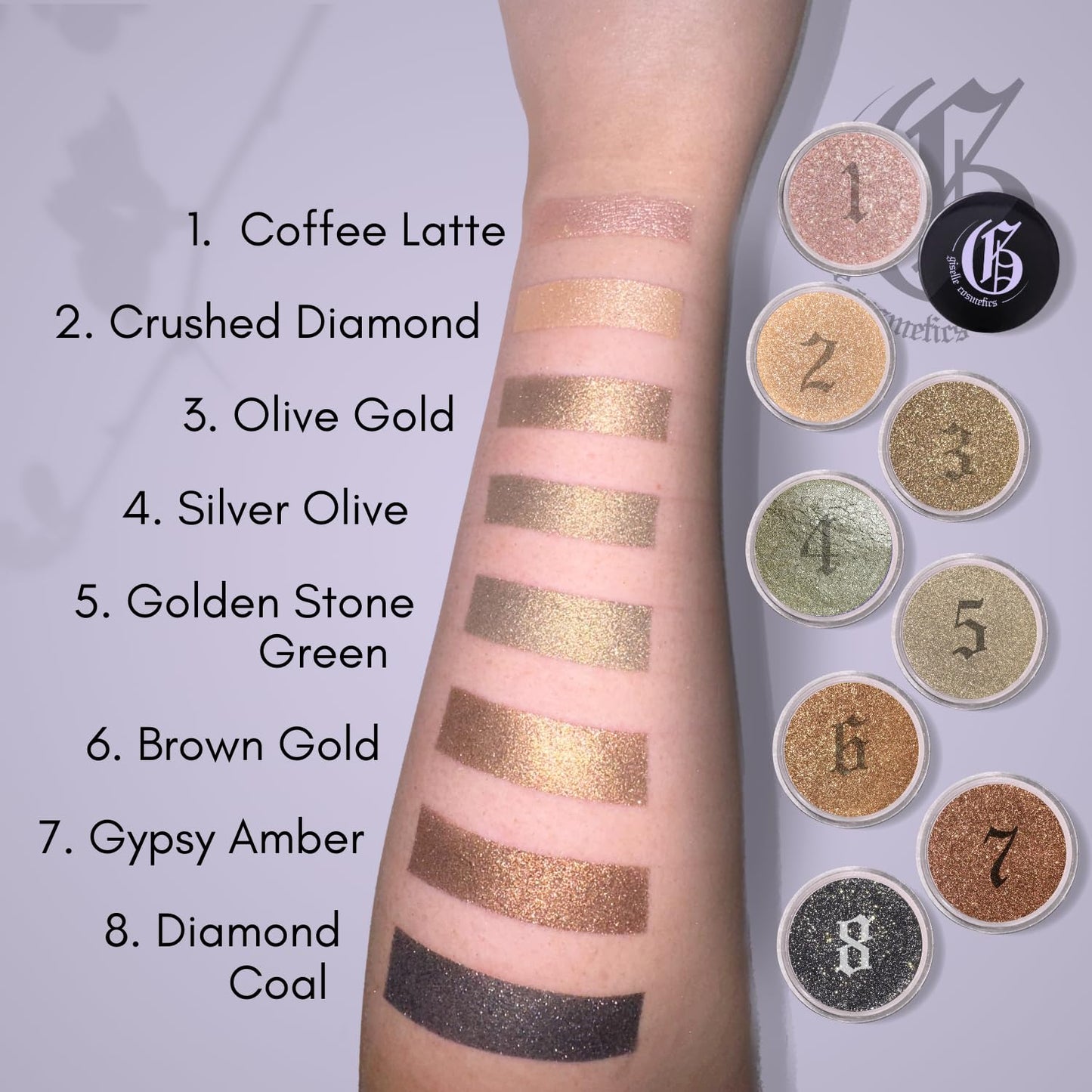 Coffee Latte Mineral Organic Eye Shadow Palette Makeup - Pink Shimmer, Glitter, Cool Toned, Duo Chrome, Talc-Free, Loose Highlighter Powder, Light Hot Pink, Pigment Eyeshadow