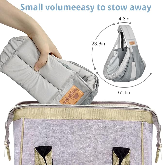 Baby Sling Carrier Newborn, Adjustable Easy Wearing Baby Nursing Warp Sling, New Mom Dad Soft Cotton Baby Front Holder Carrier for Infant Toddler Life Travel Essential Gifts (Mesh Grey)