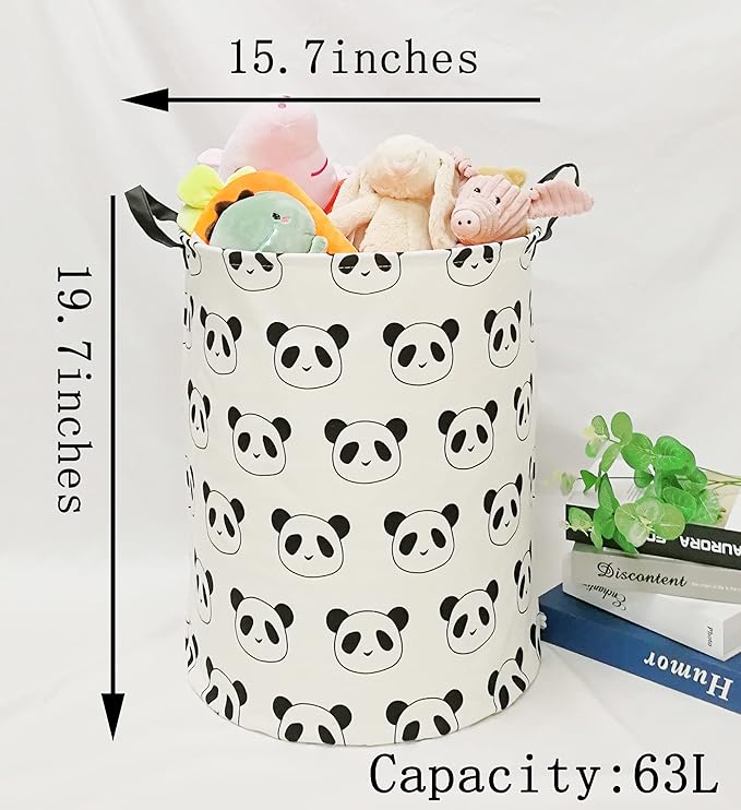 Round Laundry Hamper Storage Basket Laundry Organizer Hamper Storage Bins Clothes and Toys Box Nursery Hamper Gift Basket For Kids with Handles