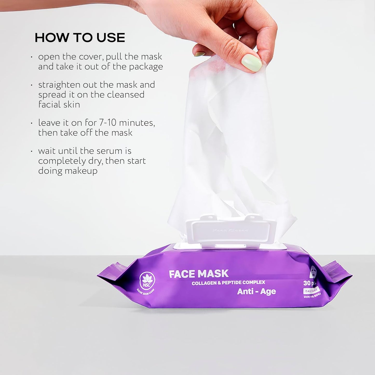 Korean Collagen Face Mask Set - 30-Pack Premium Sheet Masks with Peptide Complex - Advanced K-Beauty Skincare System - Complete Monthly Supply for Daily Care - Intensive Hydrating Facial Facemasks