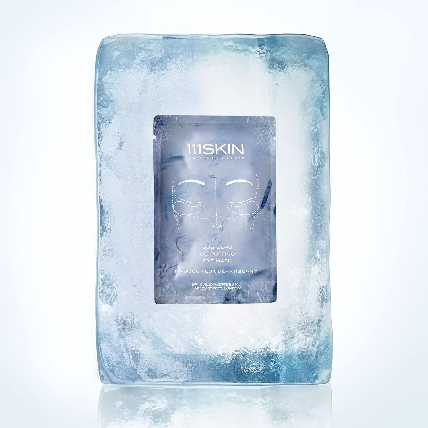 111SKIN Cryo De-Puffing Eye Mask, Hydrating Under Eye Patches for Puffy Eyes & Dark Circles with Seaweed Extract, Vit E & Peptide Complex, Nourishing Formula for Fine Lines & Puffiness, 8 Pairs, Blue