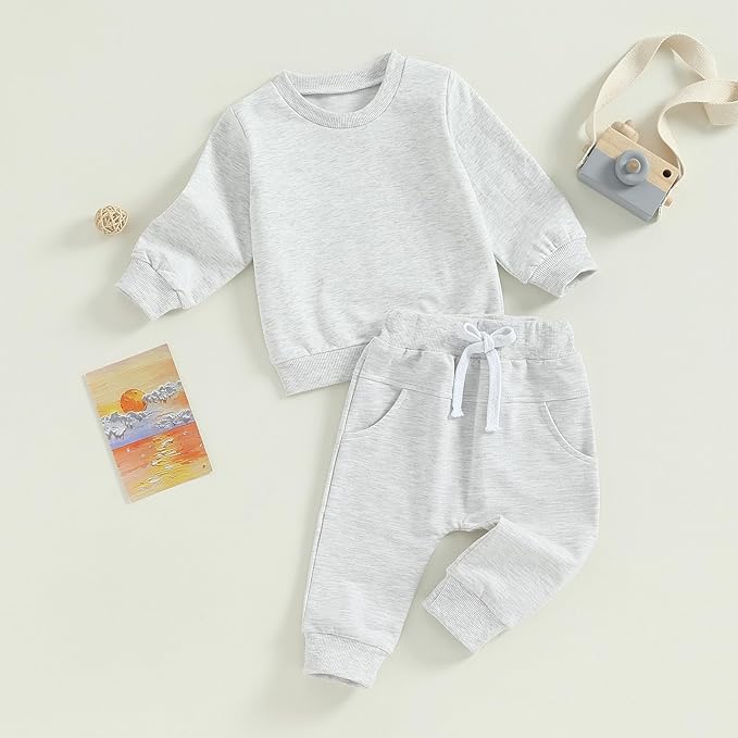 Tiaham Baby Boy Clothes Girl Outfits Fashion Sweatshirt Sweat Pant Kids Toddler Tops Pant Sets