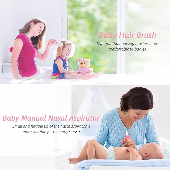 Baby Healthcare and Grooming Kit for Newborn Kids, 31PCS Upgraded Safety Baby Care Kit, Newborn Nursery Health Care Set, Baby Care Products (Pink(31PCS)