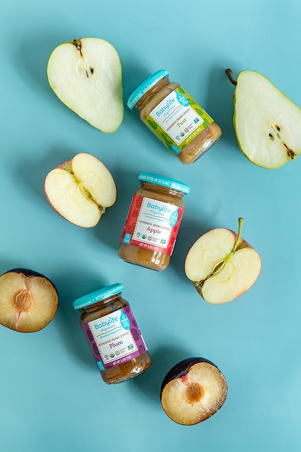 Babylife Organics Stage 1 – Heavy Metal Safe, Organic Baby Food - Apple, 3.2 Ounce Jar (12 Pack)