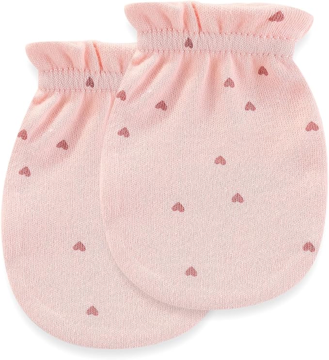 Baby Hat and Mittens Set Newborn Baby Hats Caps for Baby Boys Girls 0-6 Months 100% Cotton