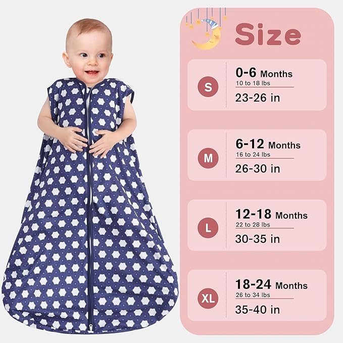 Baby Sleep Sack 0-6 Months 3 Pack Baby Wearable Blanket 100% Rayon Cotton 2-Way Zipper Toddler Sleeping Sack .Comfy Soft Lightweight TOG 0.3 (Elephant&Dinosaur&Hexagon,)