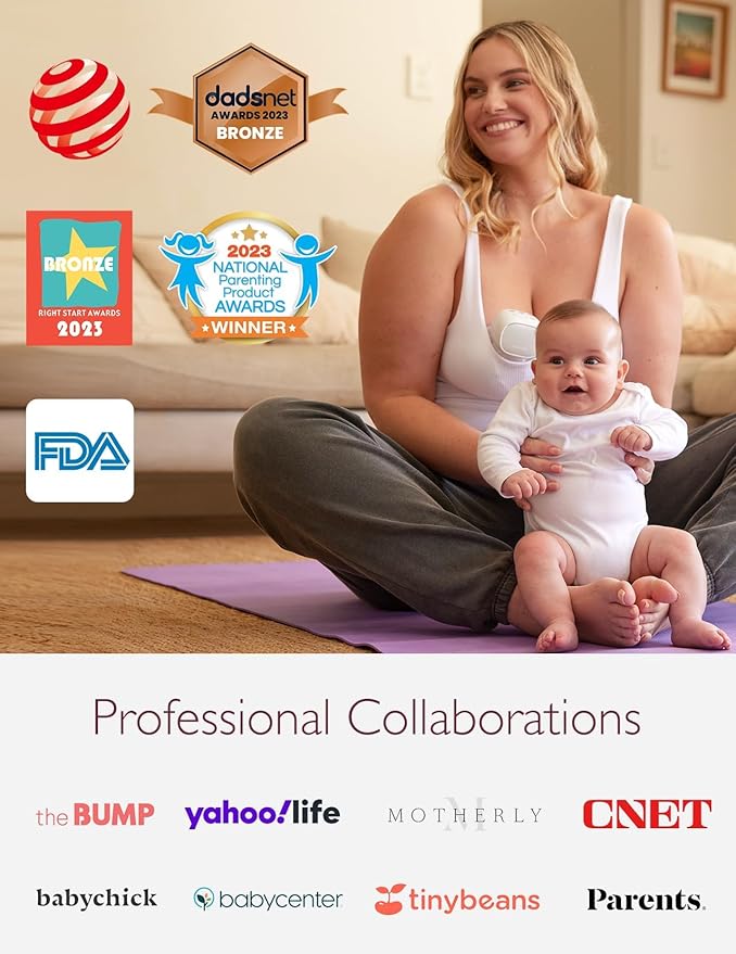 Momcozy S9 Pro Upgraded Wearable Breast Pump, Hands-Free Design with Extended Battery Life & LED Display, Double Electric Portable Pump with 2 Modes & 9 Levels, 24mm, 1 Pack, Gray
