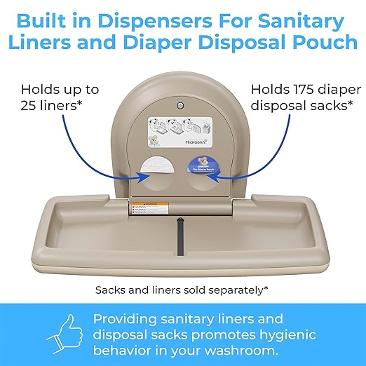 Koala Kare Surface-Mounted Horizontal Baby Changing Station, Model KB300-00 (Beige)