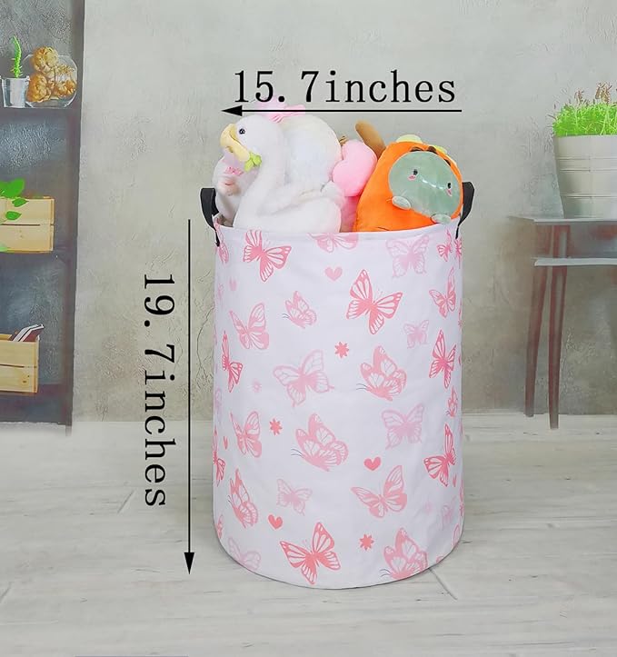Round Laundry Hamper Storage Basket Laundry Organizer Hamper Storage Bins Clothes and Toys Box Nursery Hamper Gift Basket For Kids with Handles