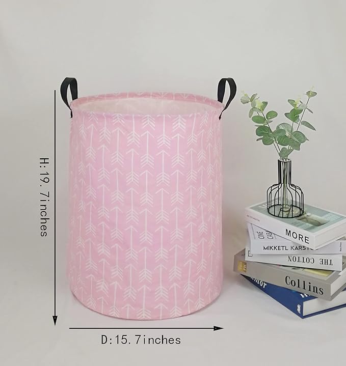 Round Laundry Hamper Storage Basket Laundry Organizer Hamper Storage Bins Clothes and Toys Box Nursery Hamper Gift Basket For Kids with Handles
