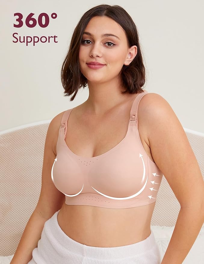 Momcozy Pumping and Nursing Bra for Breastfeeding, 3-in-1 Maternity Bra, CozyFitClasp for Wearable Breast Pump M5, S12 Pro
