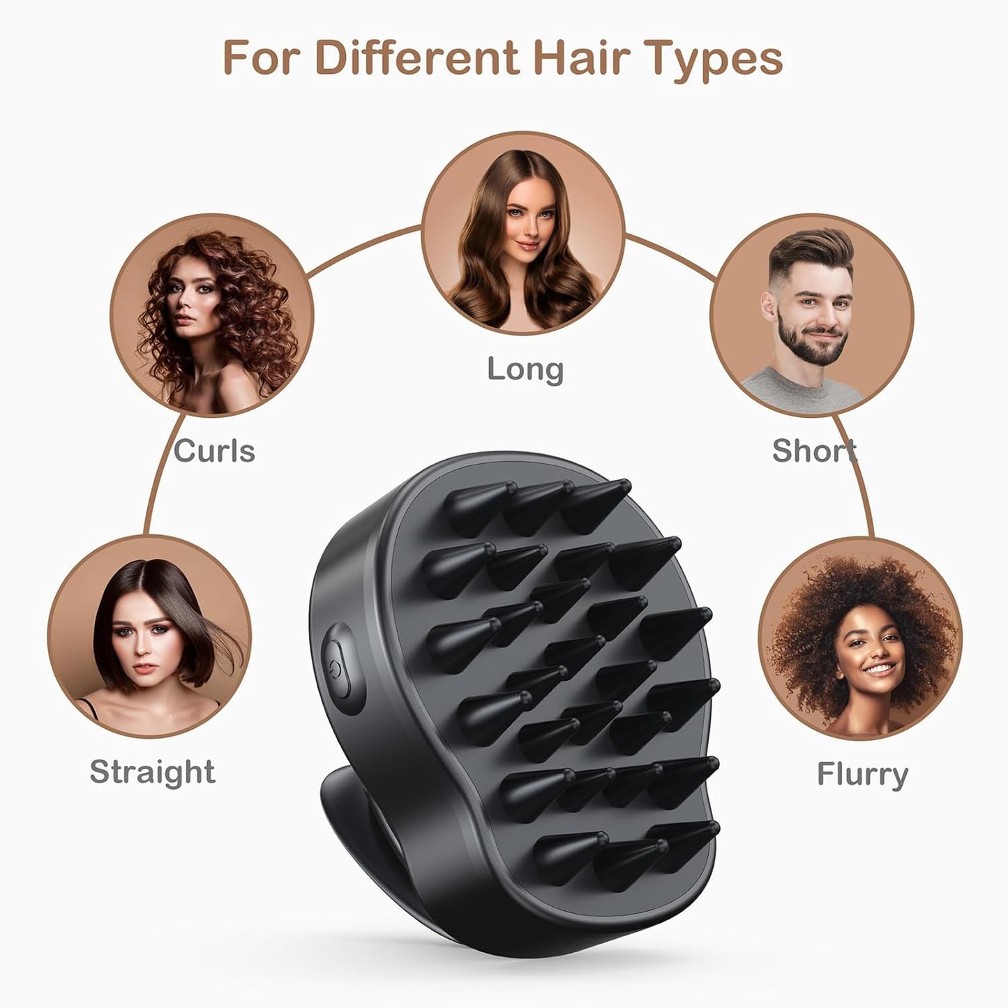 Electric Hair Scalp Massage Brush with Soft Silicone Bristles,3-Level Vibration,IPX6 Waterproof for Hair Growth & Dandruff Removal, Scalp Exfoliator(Green)