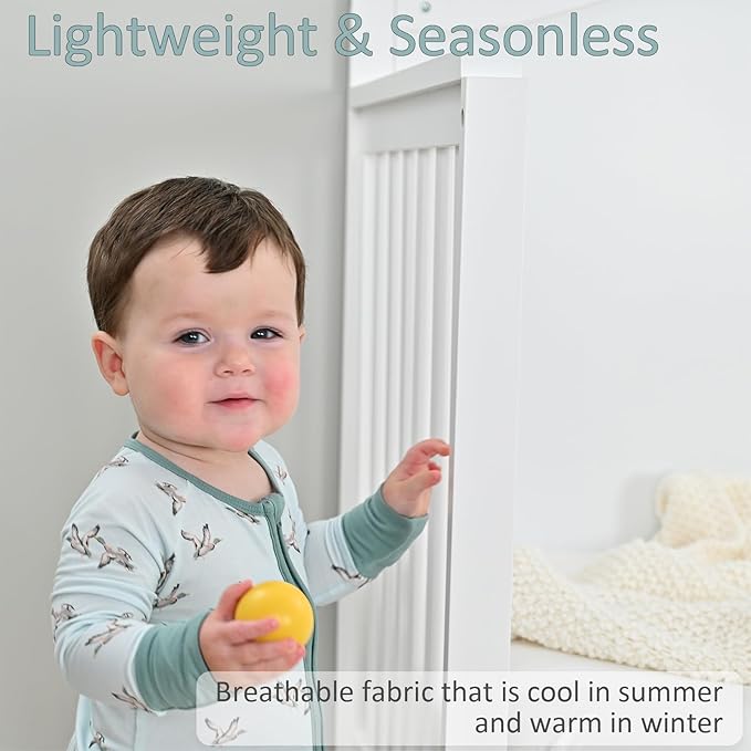 LollyBanks Baby Pajamas, 2-Way Zipper Romper, 95% Viscose Made from Bamboo and 5% Spandex, Baby Sleepers