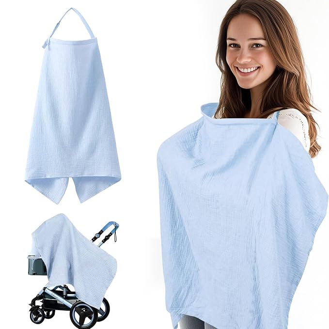 Breastfeeding Nursing Cover, Soft & Breathable Multi-Use Cover for Nursing, Car Seat, Stroller, Shopping Cart & More, Ideal for Travel & On-The-Go Moms