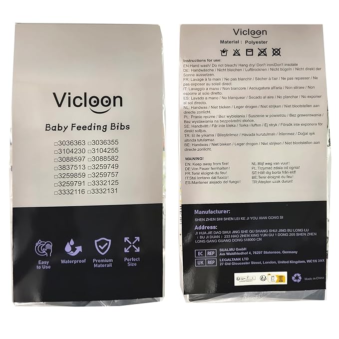 Vicloon Coverall Baby Feeding Bib, Weaning Bib Attaches to Highchair and Table, Long Sleeves Bib with Waterproof, Comfortable,Machine Washable, Baby Bib For 6 Month to 3 Years Old (Blue)