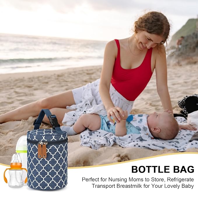 Accmor Breastmilk Cooler Bag, Insulated Baby Bottle Cooler Tote Bags for Nursing Mom Daycare