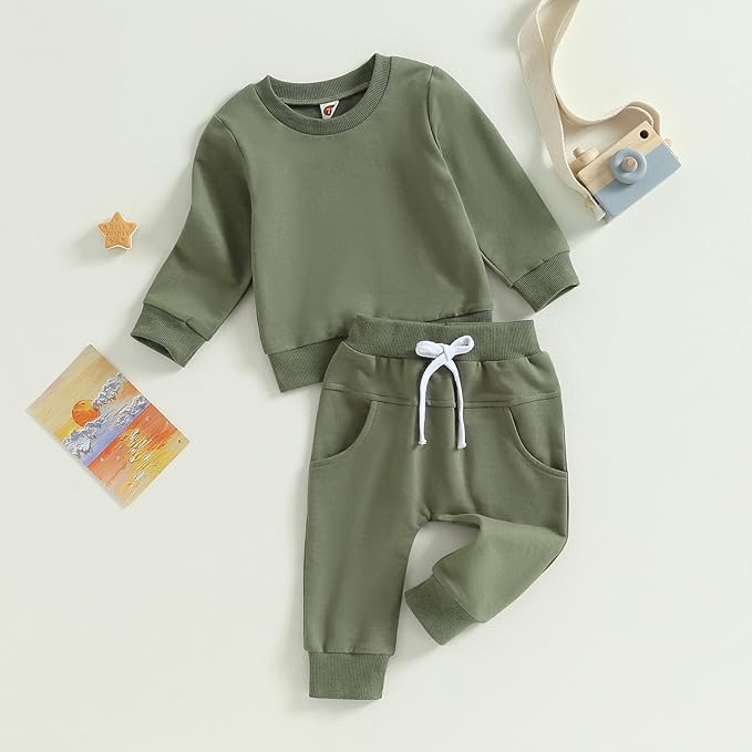 Tiaham Baby Boy Clothes Girl Outfits Fashion Sweatshirt Sweat Pant Kids Toddler Tops Pant Sets