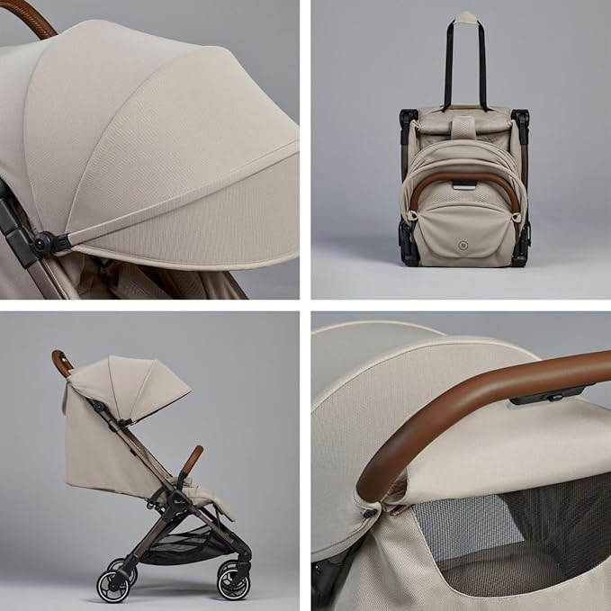 Silver Cross Clic Compact Stroller β Lightweight Travel Stroller for Newborn to Toddler (Birth to 55 lbs), One-Hand Fold, Lie-Flat Seat, Airplane Cabin Approved, UPF50+ Canopy (Latte)
