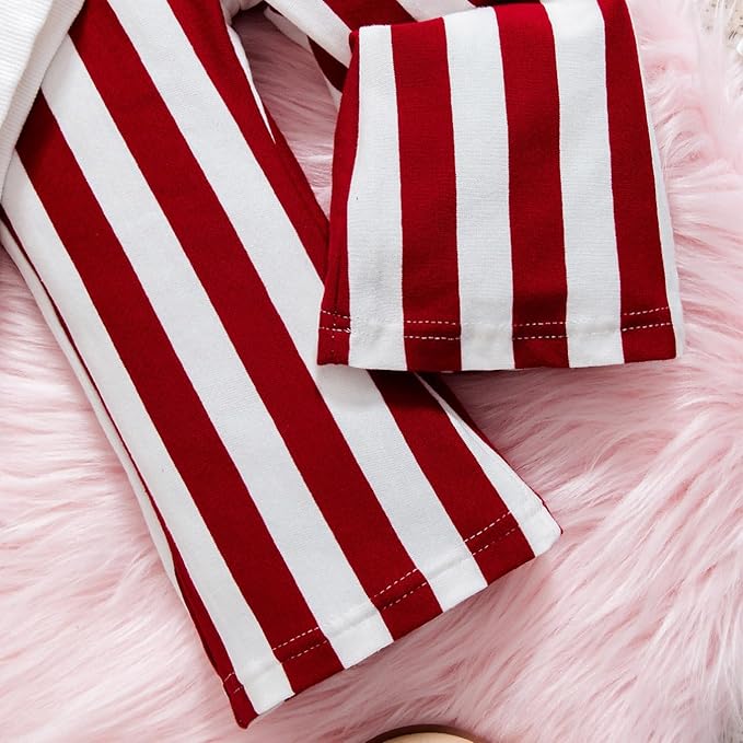 Baby Girl Clothes Long Sleeve Fall Outfits Toddler Sweatsuit Striped Flare Pants