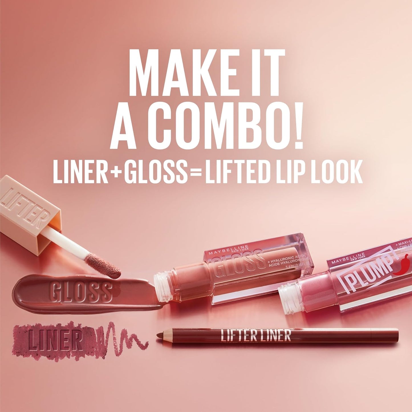 Maybelline New York Lifter Gloss Hydrating Lip Gloss with Hyaluronic Acid, Gummy Bear, Sheer Light Pink, 1 Count