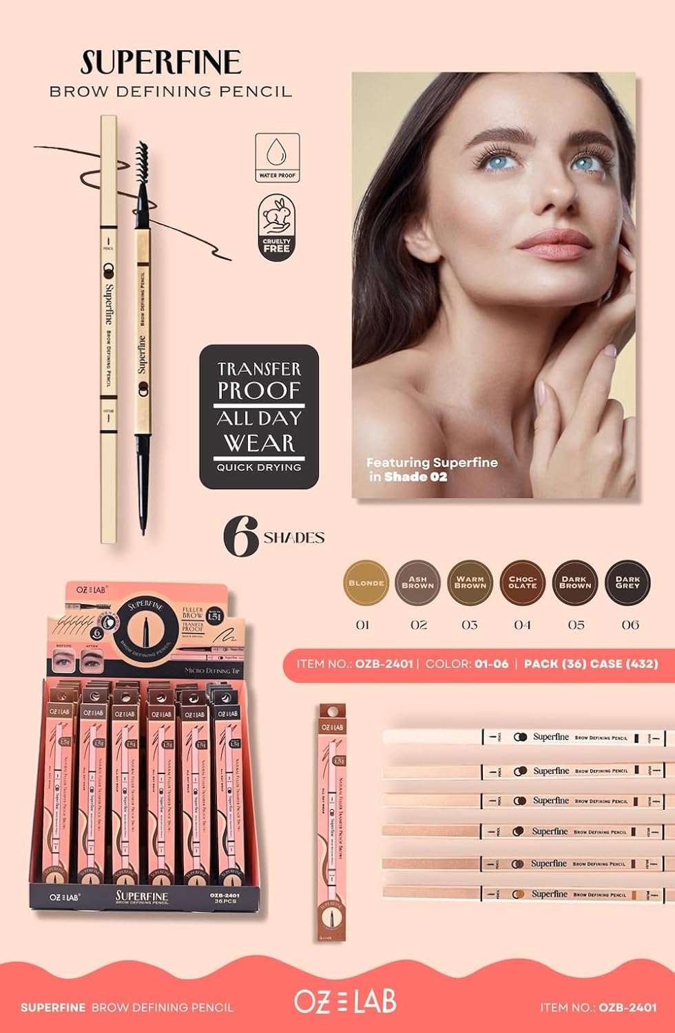 Beauty Superfine Micro Brow Pencil – 1.5mm Ultra-Fine Tip, Waterproof, Vegan Formula, 6 Shades – Long-Lasting Natural Eyebrow Pencil (04 - Chocolate Brown, 0.08G/0.002 FL.OZ(pack of 1))