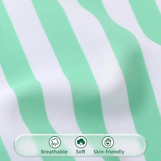 Happy Town Toddler Swimsuit Girl Solid Color Stripe One-Piece Baby Bathing Suits