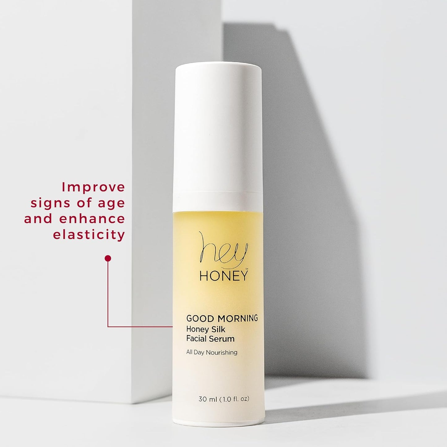 Hey Honey Good Morning Honey Silk Facial Serum | Anti-Aging Vitamin C & Hyaluronic Acid Serum for Radiant Skin Boosts Glow, Smooths Fine Lines, Strengthens Skin Barrier | 1 oz