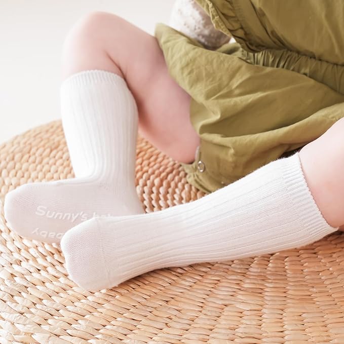 Zumou Toddler Knee High Socks Non Slip Anti Skid Baby Boy Girls Seamless Long Stockings